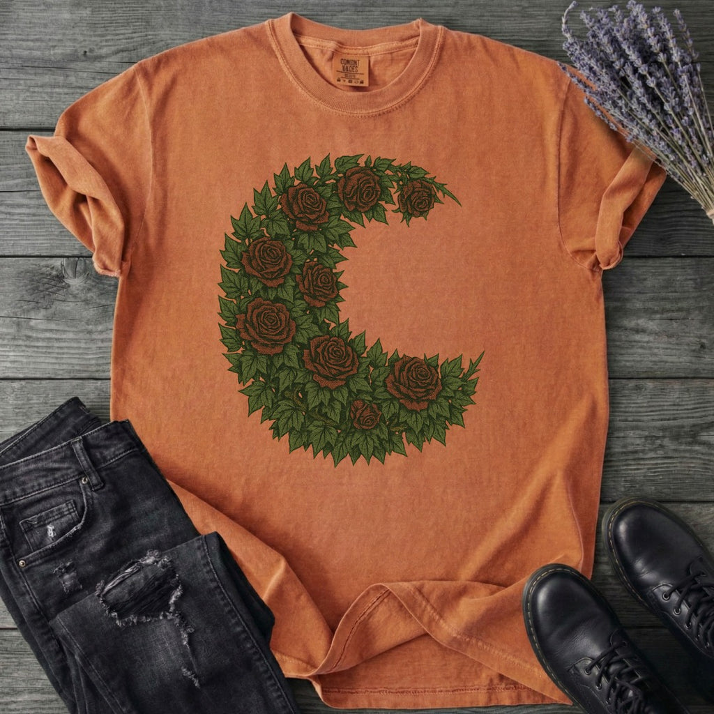 Crescent Moon Roses T-Shirt