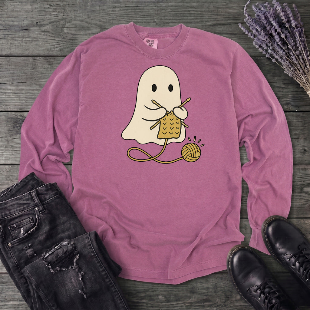 Knitting Ghost Long Sleeve T-Shirt