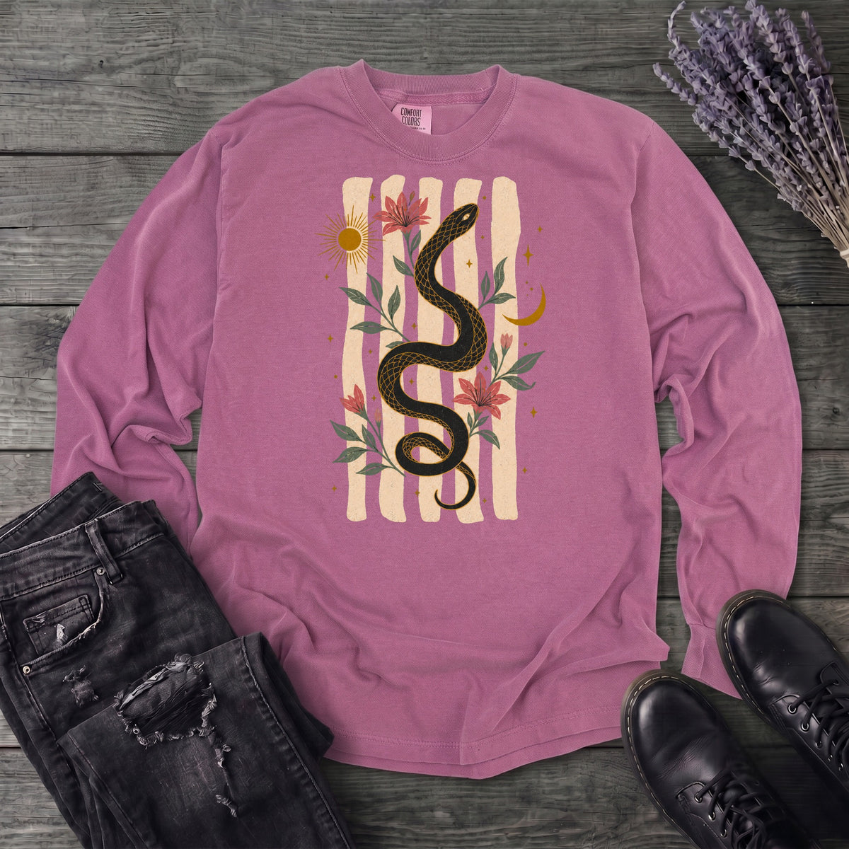 Serpent In Bloom Long Sleeve T-Shirt