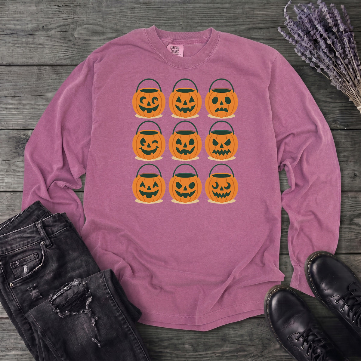 Bucket Grid Long Sleeve T-Shirt