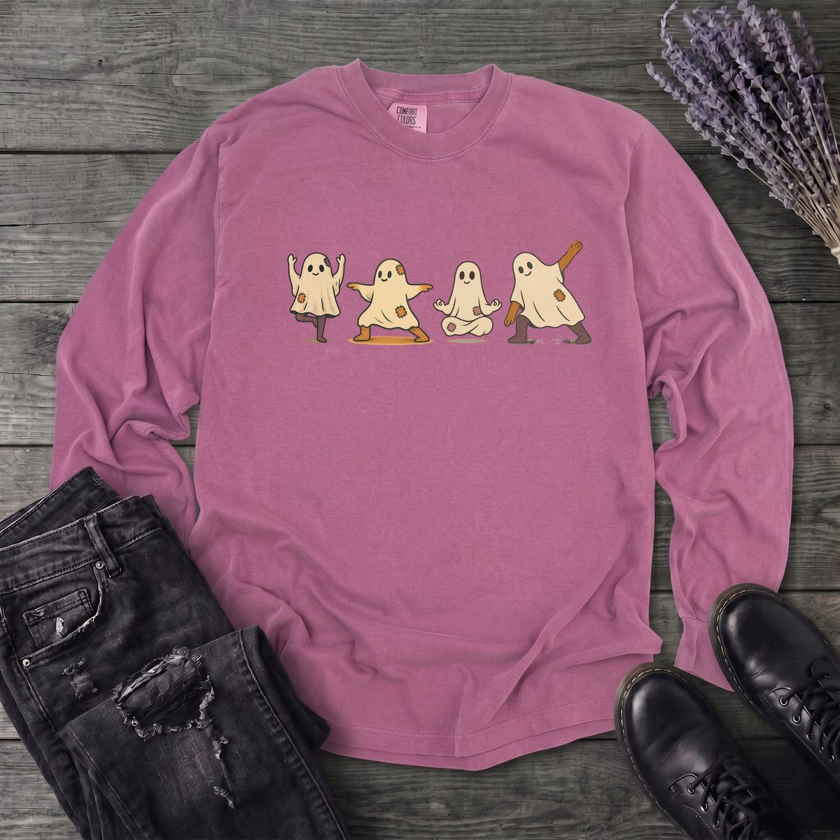 ghost yoga Long Sleeve T-Shirt