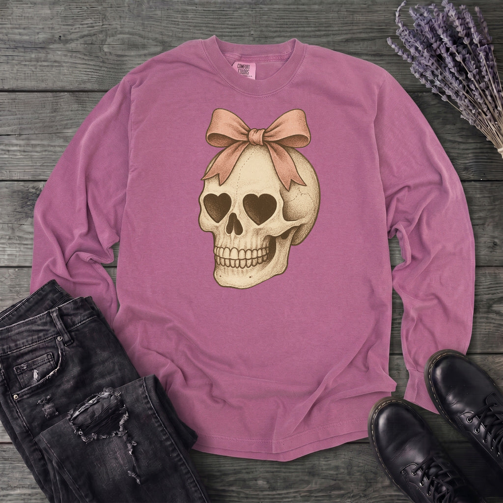Coquette Skull Long Sleeve T-Shirt