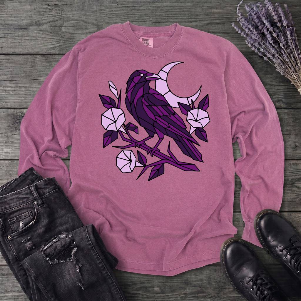 Geometric Crow Long Sleeve T-Shirt