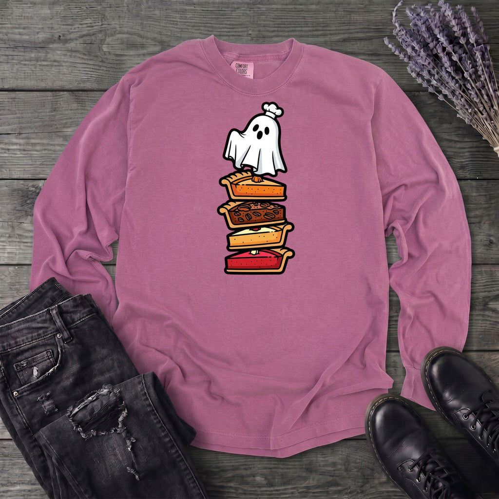 Stacked Pie Ghost Long Sleeve T-Shirt