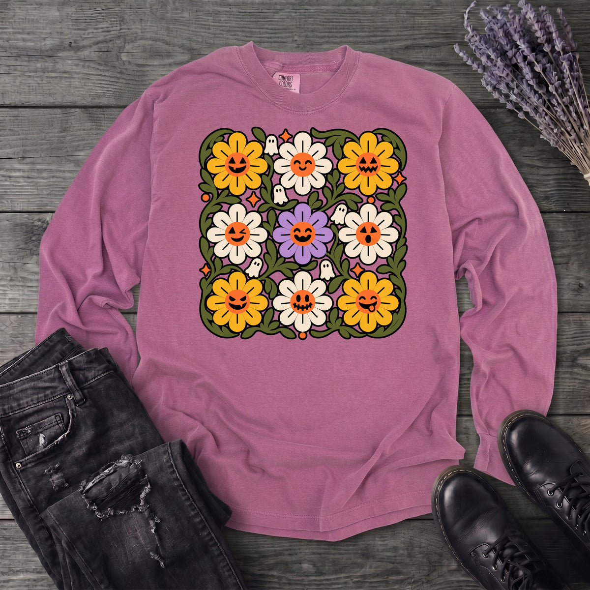 Spooky Floral Long Sleeve T-Shirt