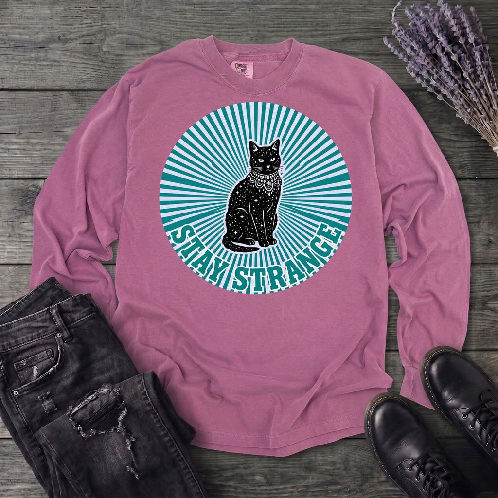 stay strange celestial cat Long Sleeve T-Shirt