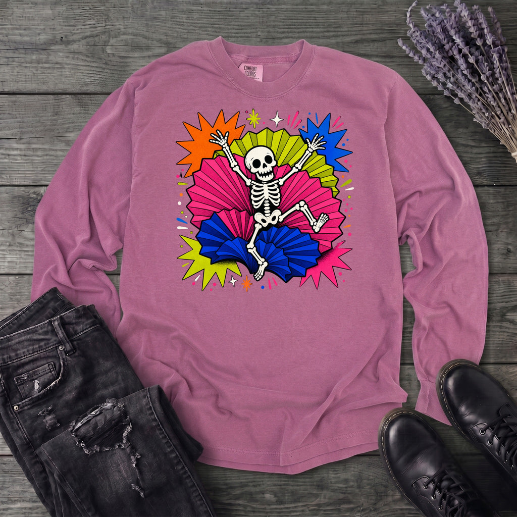 Festive Skeleton Long Sleeve T-Shirt
