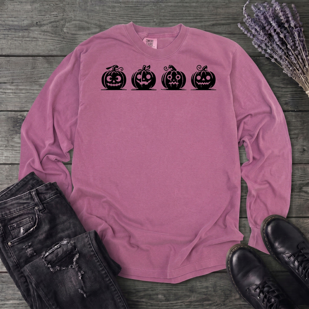 Four Jack-O-Lanterns Long Sleeve T-Shirt