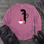 Black Cat And Cranberries Long Sleeve T-Shirt