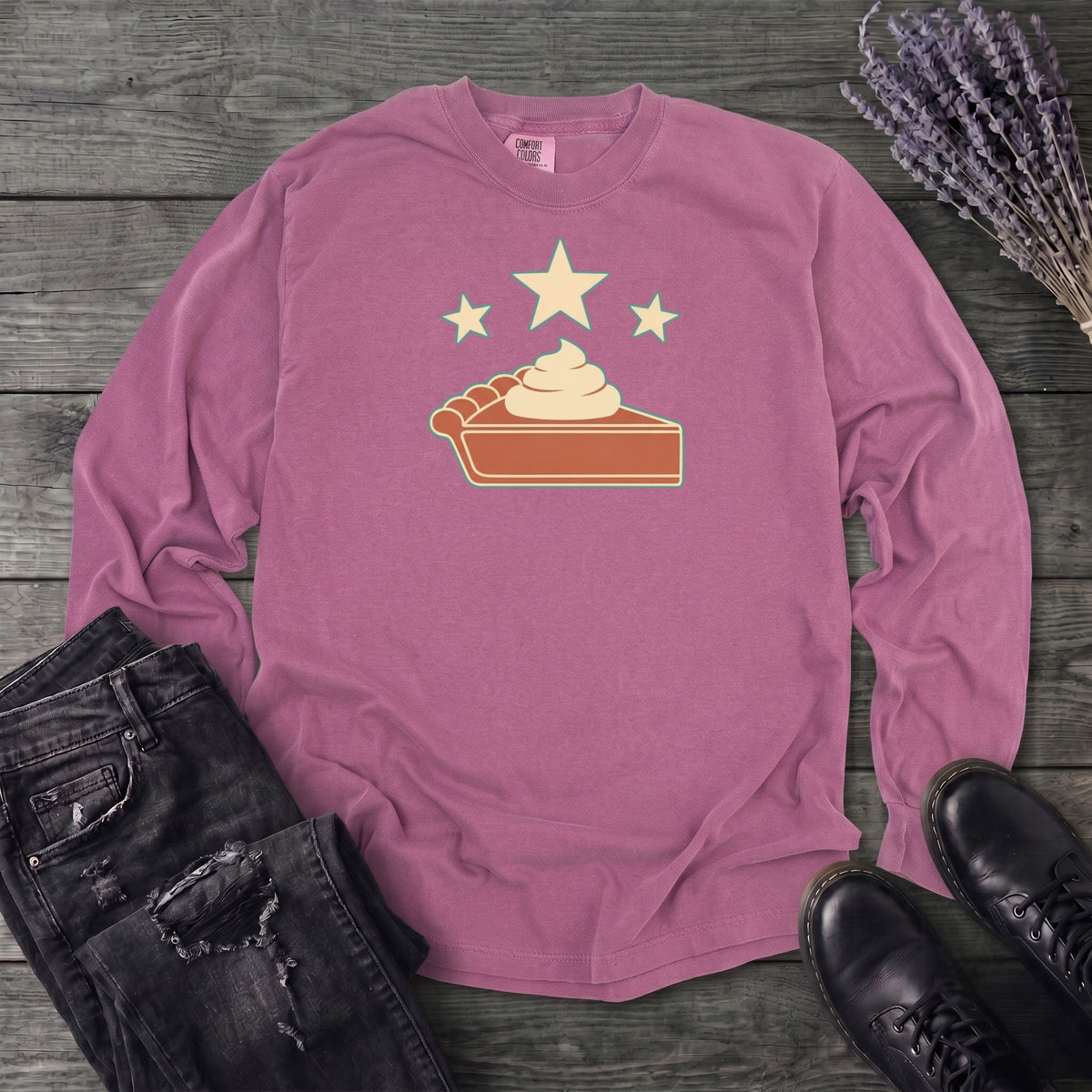 Pie And Stars Long Sleeve T-Shirt