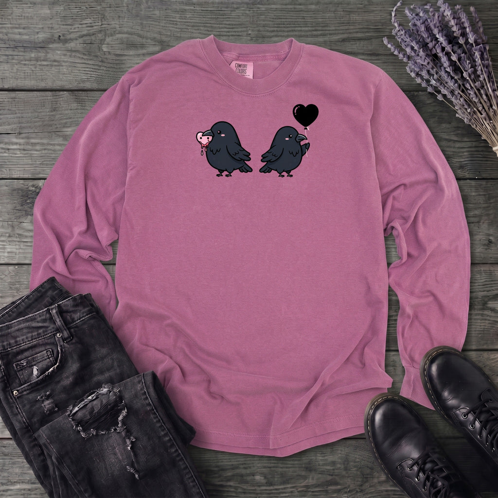 Cute Crow Couple Long Sleeve T-Shirt