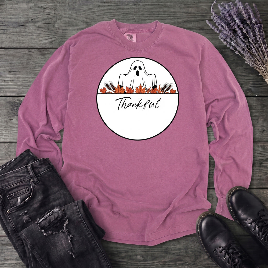 Ghost Thankful Badge Long Sleeve T-Shirt