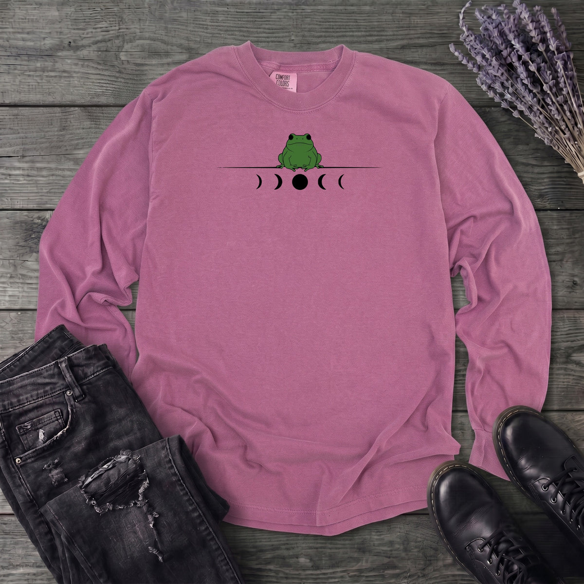 Frog Moon Phases Long Sleeve T-Shirt