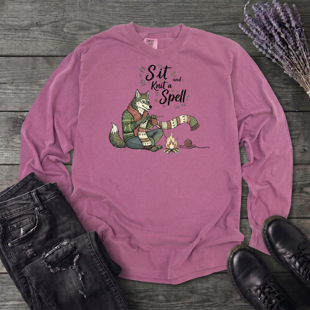 Sit And Knit A Spell Long Sleeve T-Shirt
