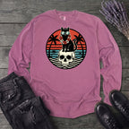 Tropical Cat and Skull Long Sleeve T-Shirt