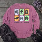 Spooky But Sweet Grid Long Sleeve T-Shirt