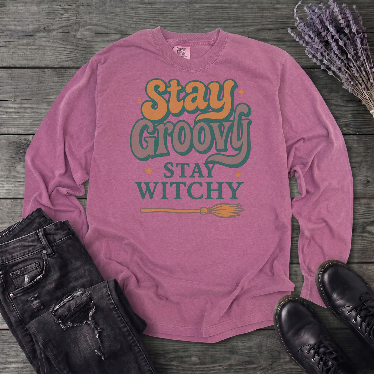 Stay Groovy Stay Witchy Long Sleeve T-Shirt