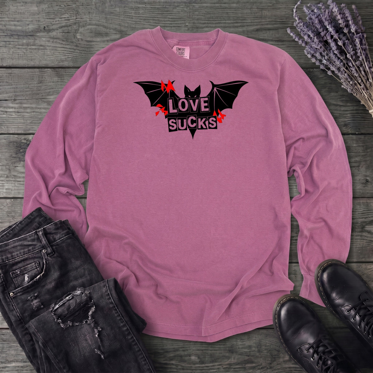 Love Sucks Punk Bat Long Sleeve T-Shirt
