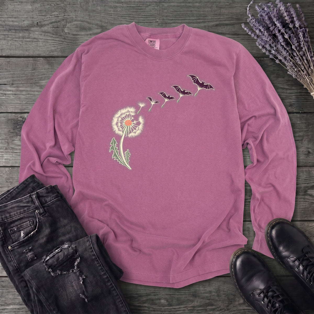 Dandelion Bats Long Sleeve T-Shirt