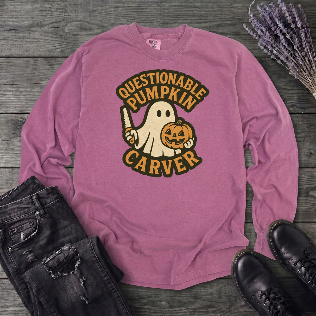 Questionable Pumpkin Carver Long Sleeve T-Shirt
