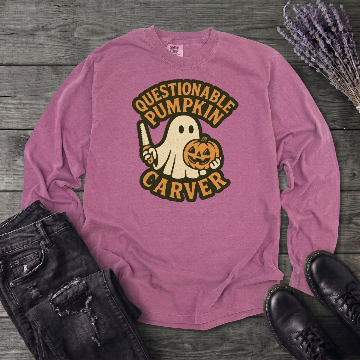 Questionable Pumpkin Carver Long Sleeve T-Shirt