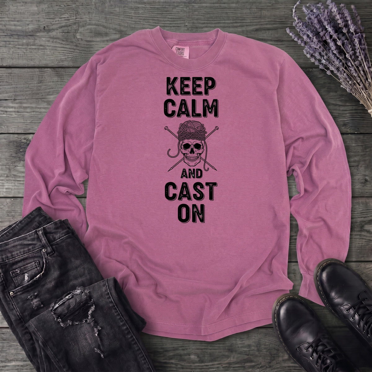 Keep Calm And Cast On Long Sleeve T-Shirt
