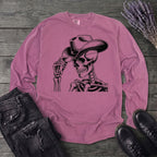 Cowboy Hat Skeleton Long Sleeve T-Shirt