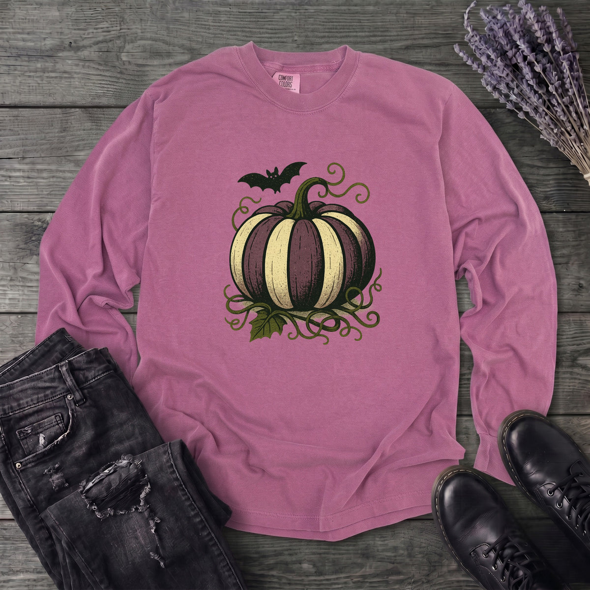 Striped Pumpkin Long Sleeve T-Shirt