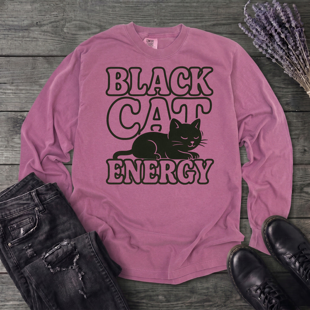 Black Cat Energy Long Sleeve T-Shirt