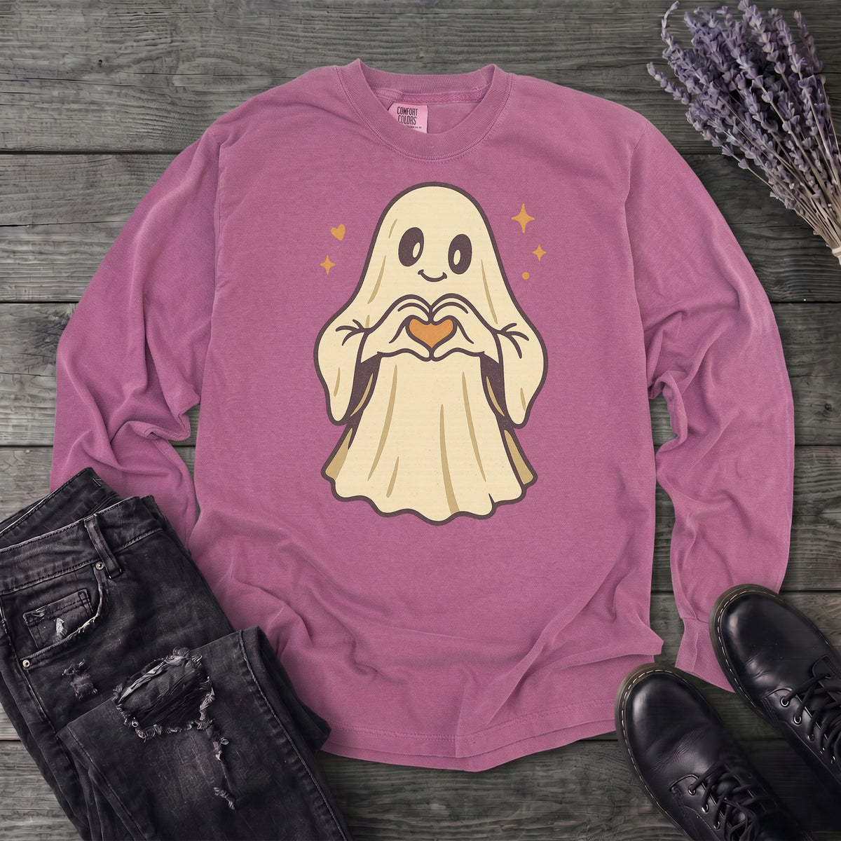 Ghost Heart Hands Long Sleeve T-Shirt