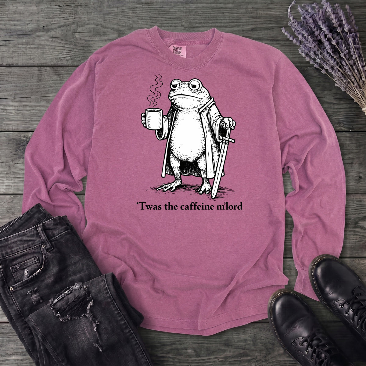 Twas The Caffeine Long Sleeve T-Shirt
