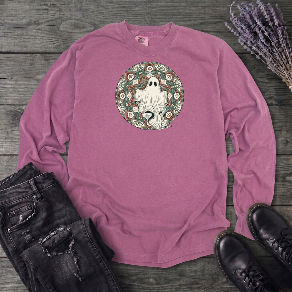 Boho Ghost Mandala Long Sleeve T-Shirt