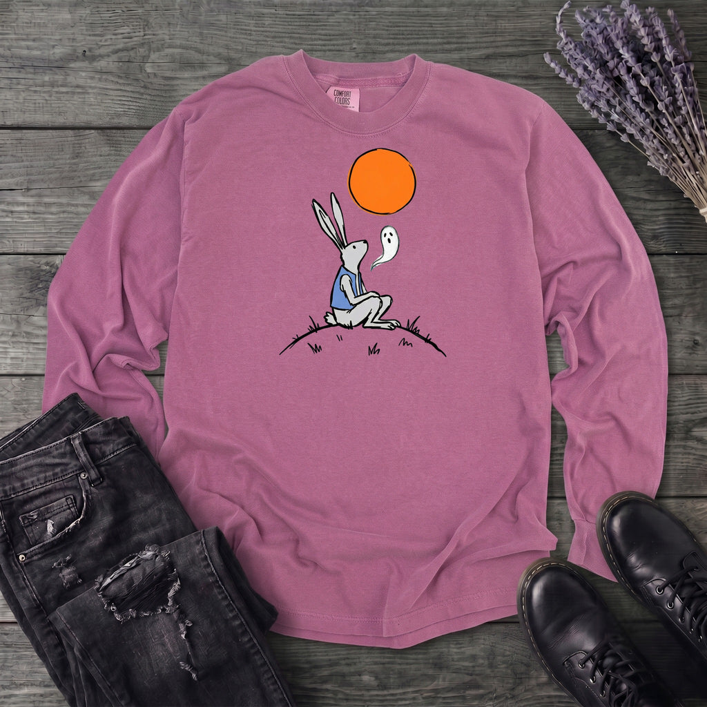 moonlit rabbit and ghost Long Sleeve T-Shirt