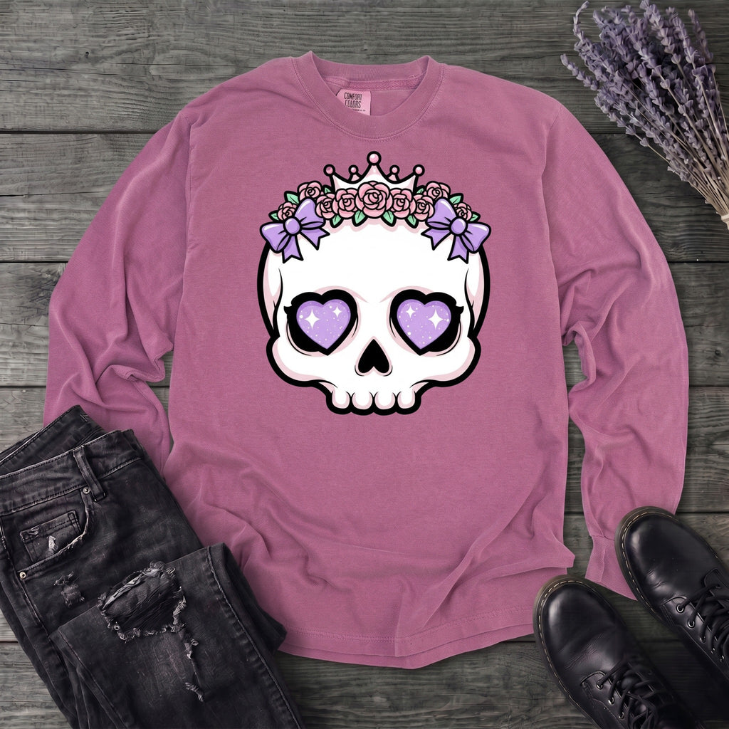 Cute Princess Skull Long Sleeve T-Shirt