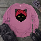 Black Cat Headband Long Sleeve T-Shirt