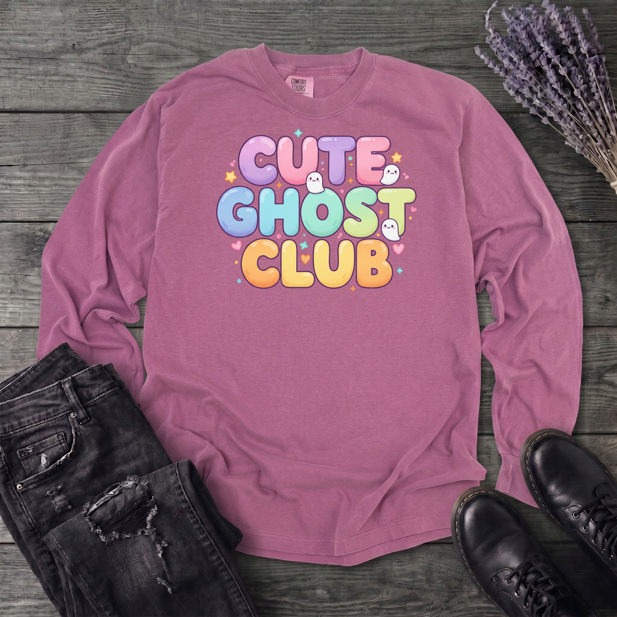 Cute Ghost Club Long Sleeve T-Shirt
