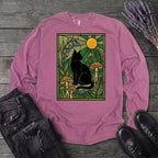 stained glass garden cat Long Sleeve T-Shirt