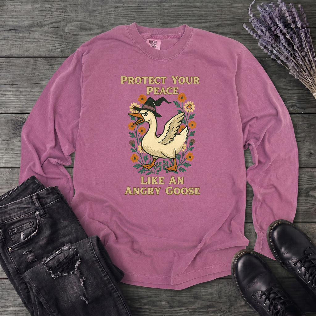 Protect Your Peace Like An Angry Goose Long Sleeve T-Shirt