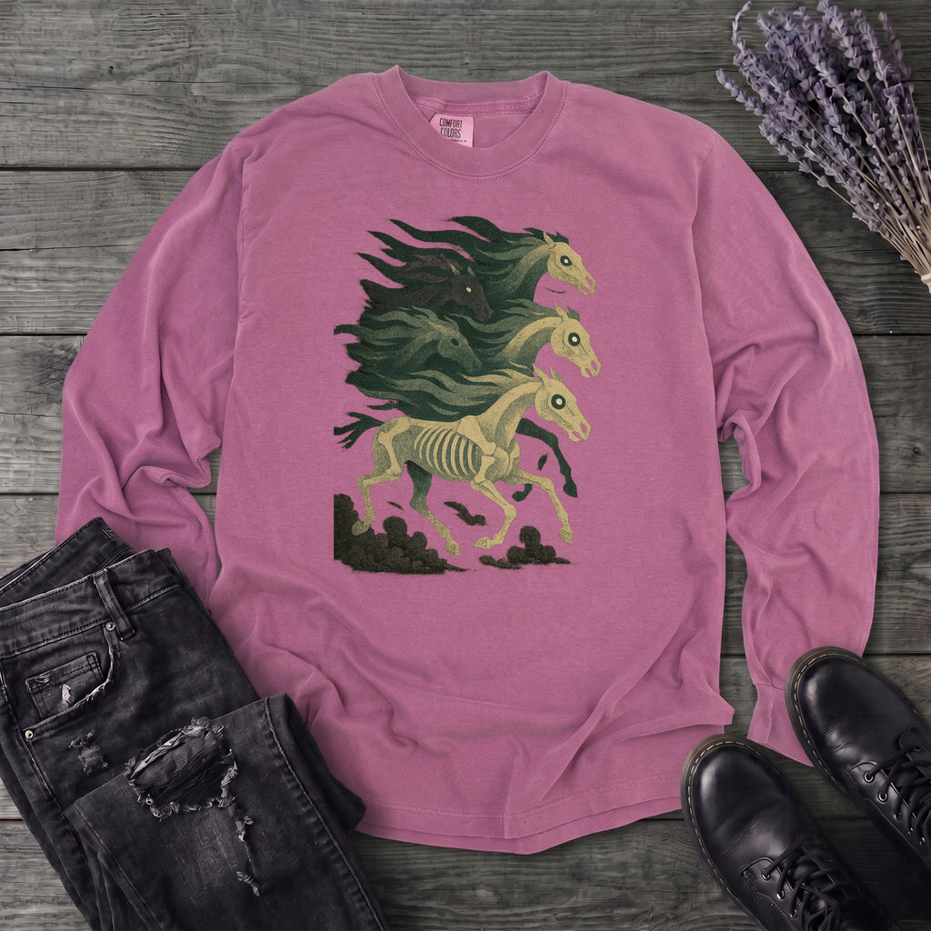 Stampeding Ghost Horses Long Sleeve T-Shirt