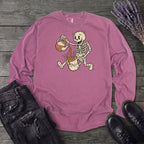 Coffee Skeleton Cartoon Long Sleeve T-Shirt