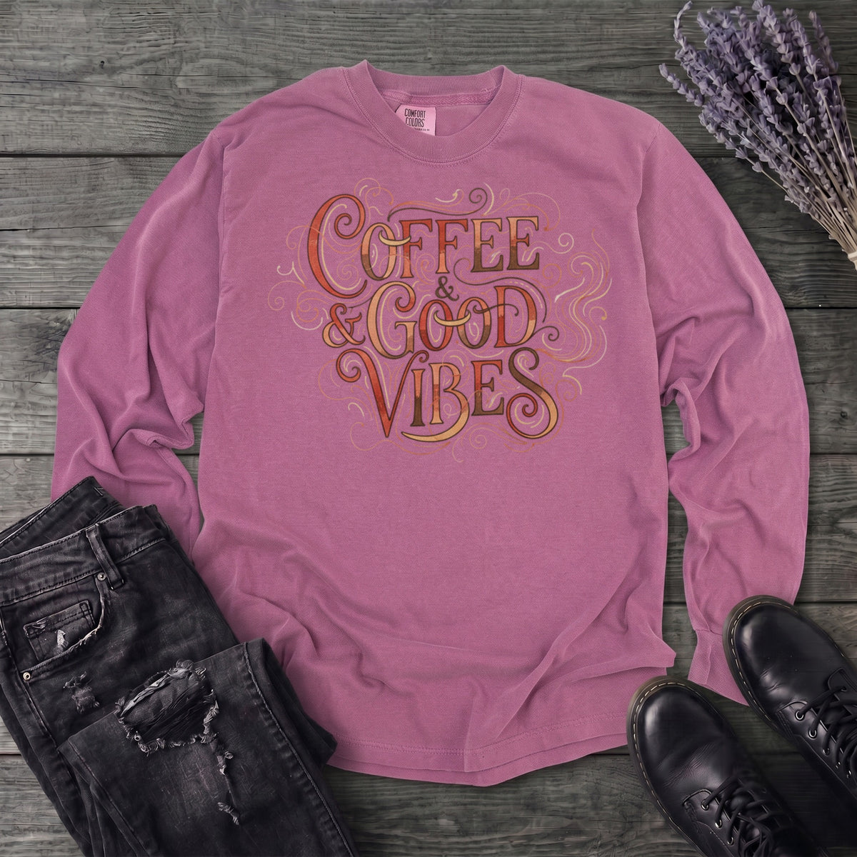 Coffee And Good Vibes Long Sleeve T-Shirt