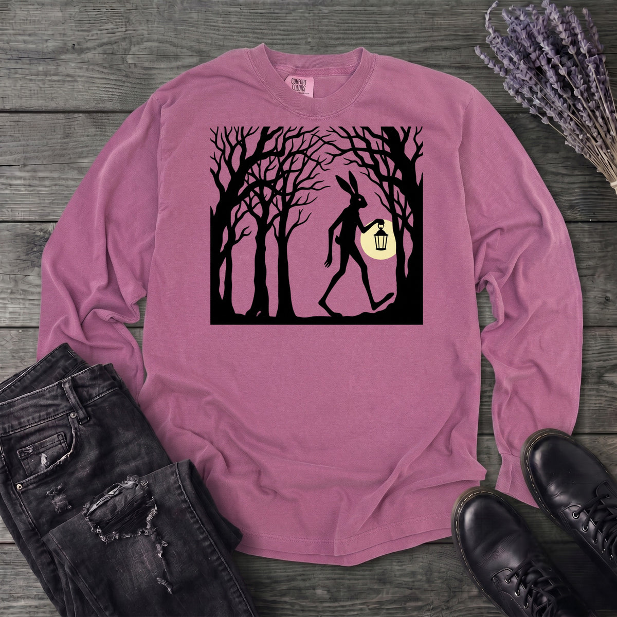 tall rabbit spooky easter Long Sleeve T-Shirt