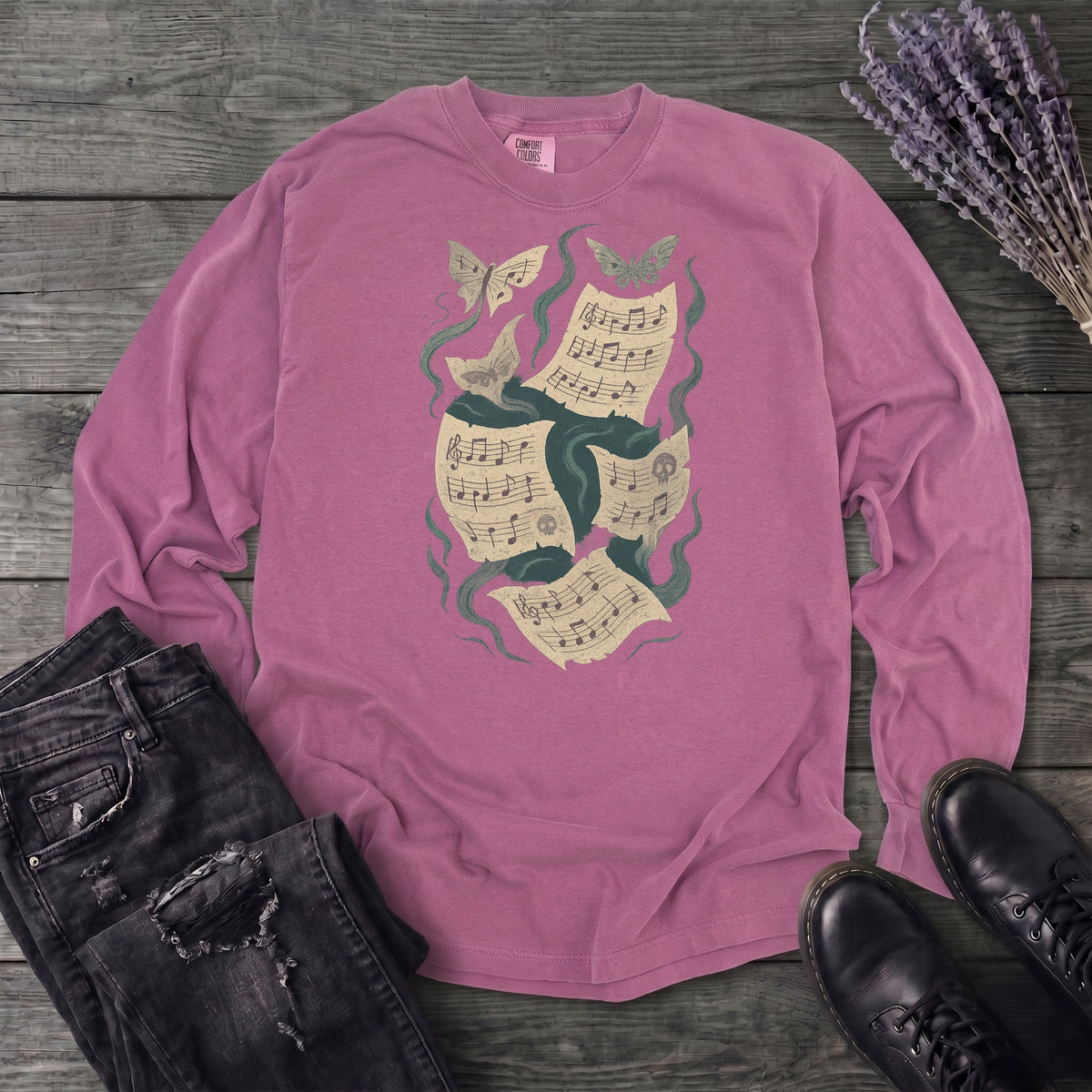 Spectral Sheet Music Long Sleeve T-Shirt