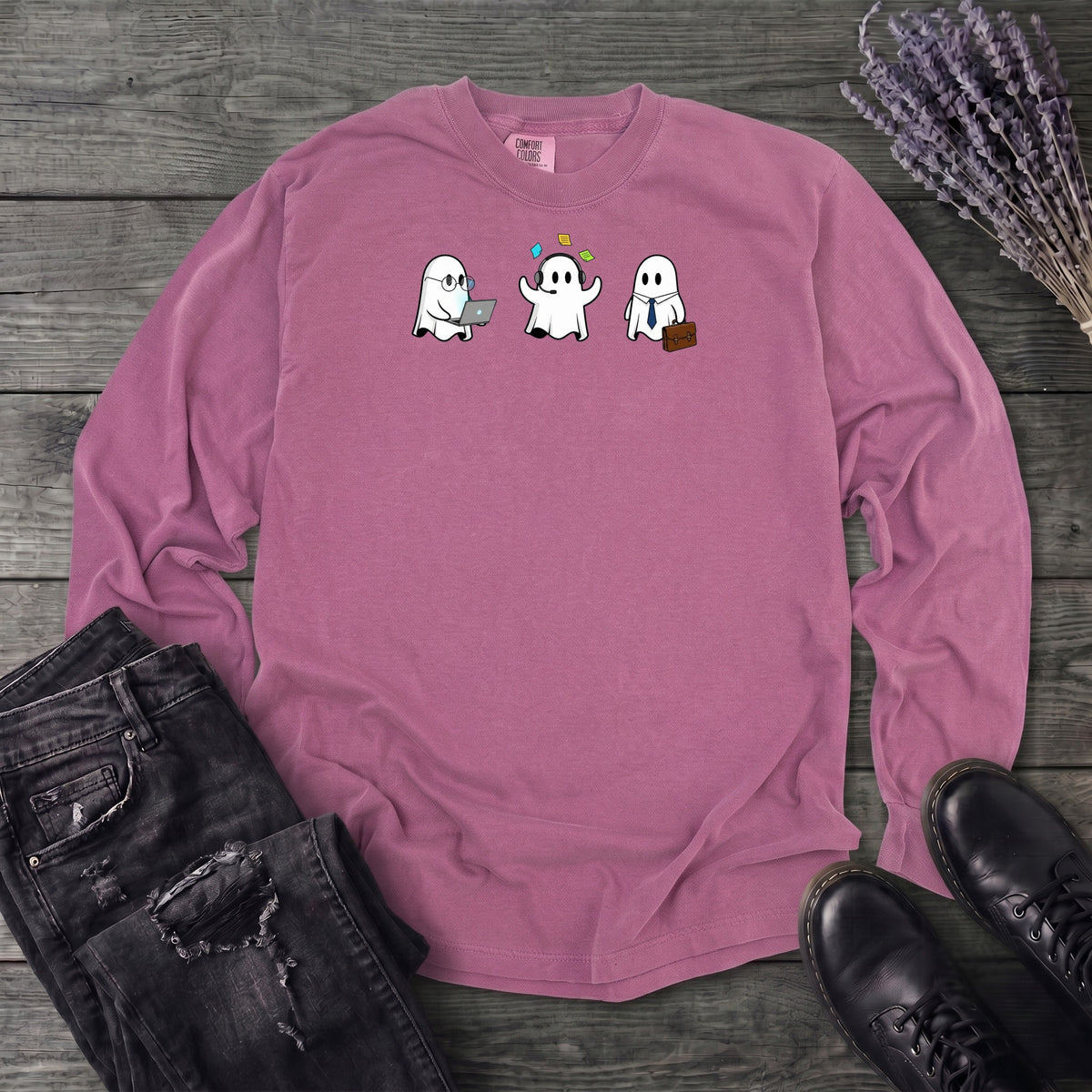Ghost Trio Office Long Sleeve T-Shirt