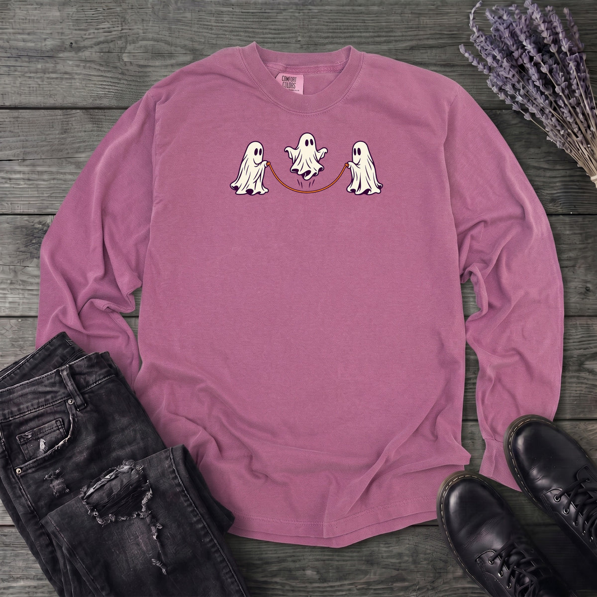 Jump Roping Ghosts Long Sleeve T-Shirt