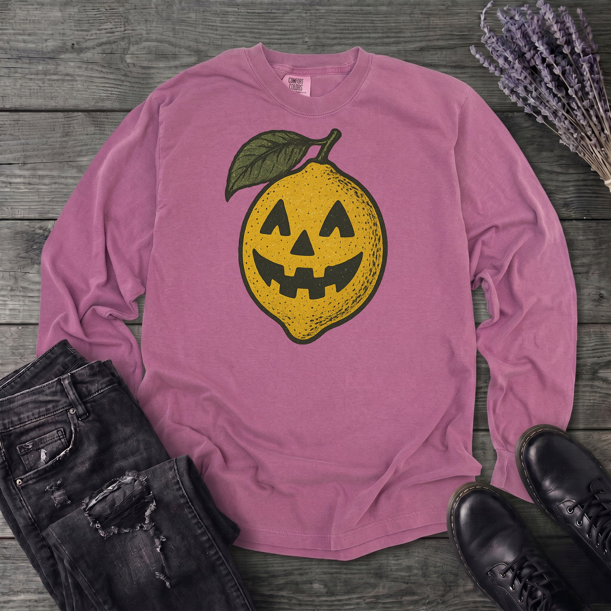 Jack O Lantern Lemon Long Sleeve T-Shirt