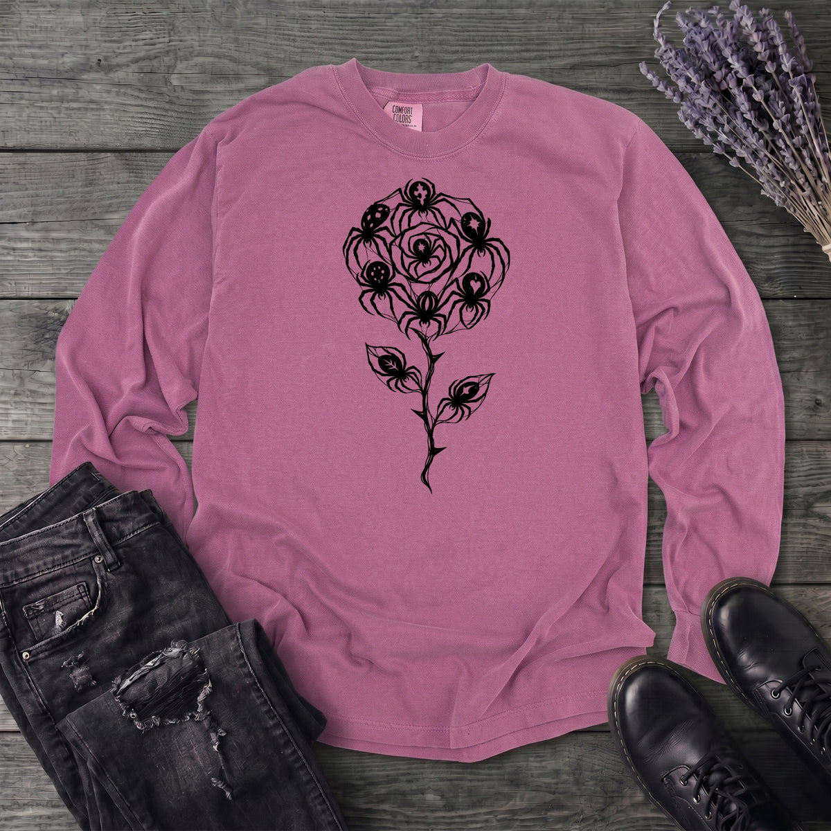 Spider Rose Long Sleeve T-Shirt