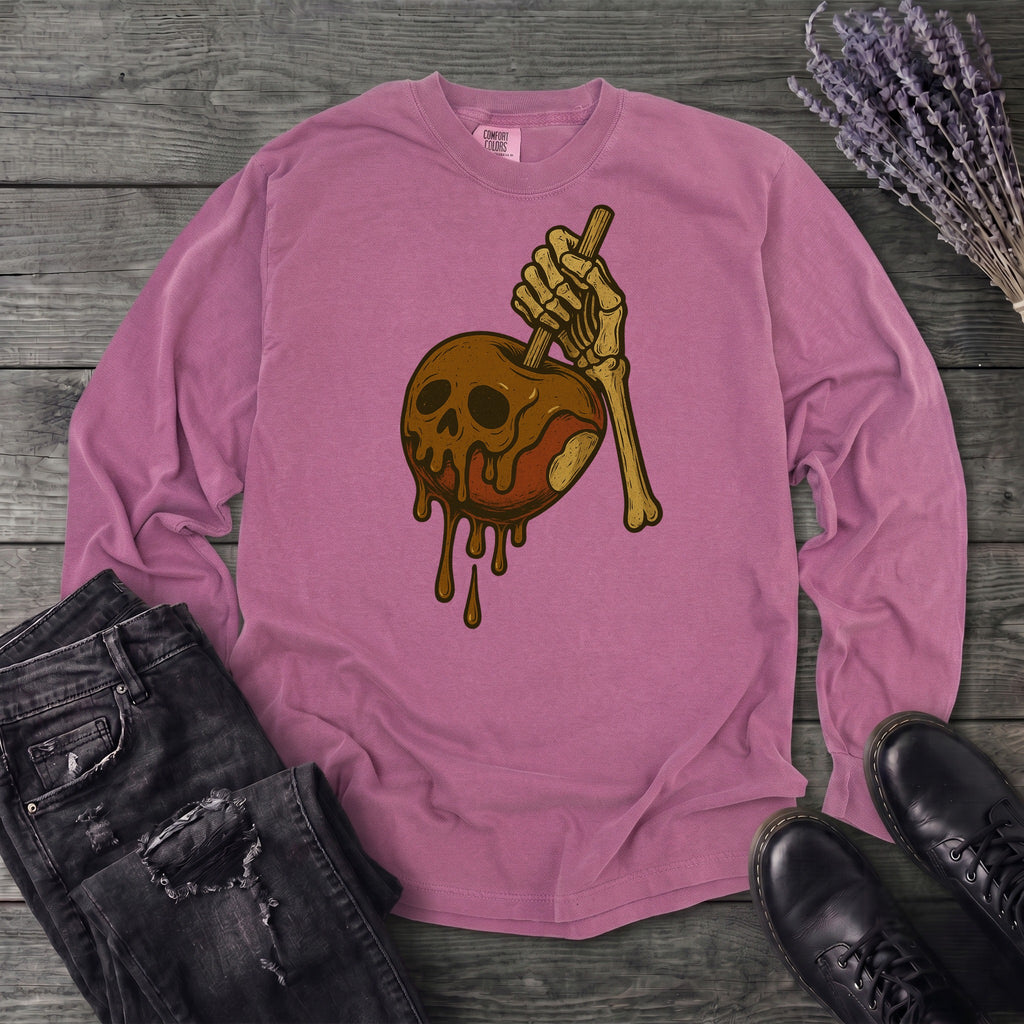 Caramel Apple Skull Long Sleeve T-Shirt