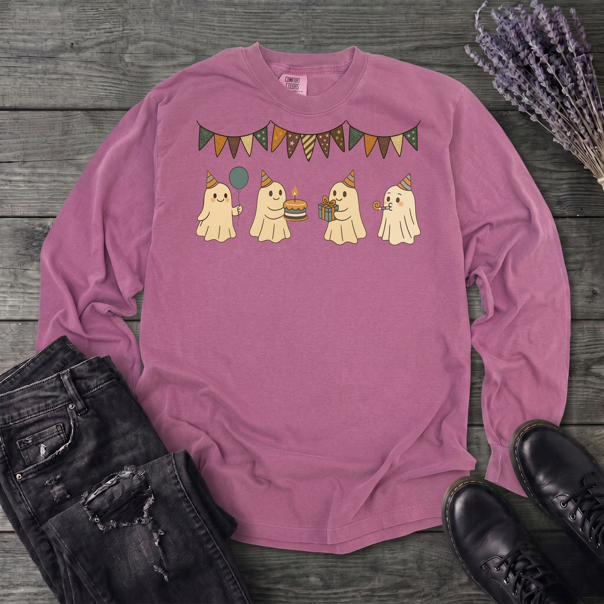 ghost birthday party Long Sleeve T-Shirt