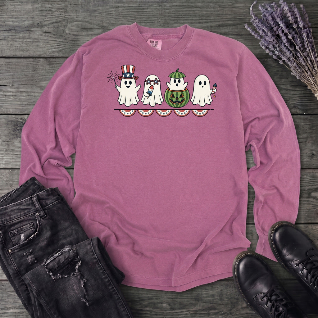 July 4th Ghosts Long Sleeve T-Shirt